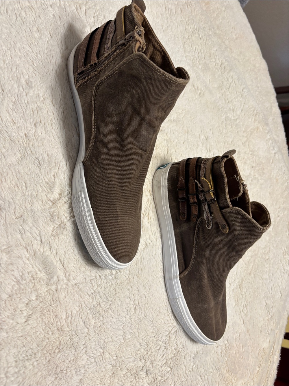 Blowfish Brown Slip-On Canvas High-Top Sneakers with White Sole Sz 11 - Picture 8 of 10